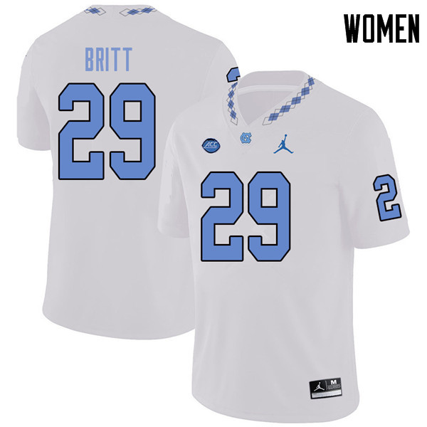 Jordan Brand Women #29 J.K. Britt North Carolina Tar Heels College Football Jerseys Sale-White
